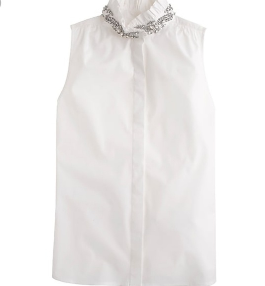 J. Crew Tops - J.Crew Tailored Fit cotton Poplin Tilda Beaded Top